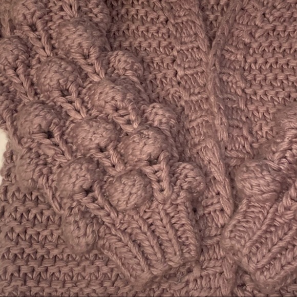 Trendy Dusty Mauve Bubble Sleeve Cardigan - Picture 4 of 5
